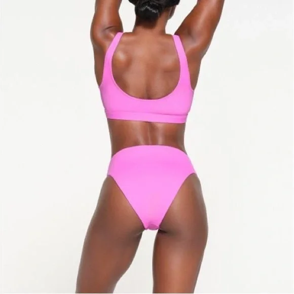 recycled swim mid waist bottom neon orchid skims - Picture 2 of 2
